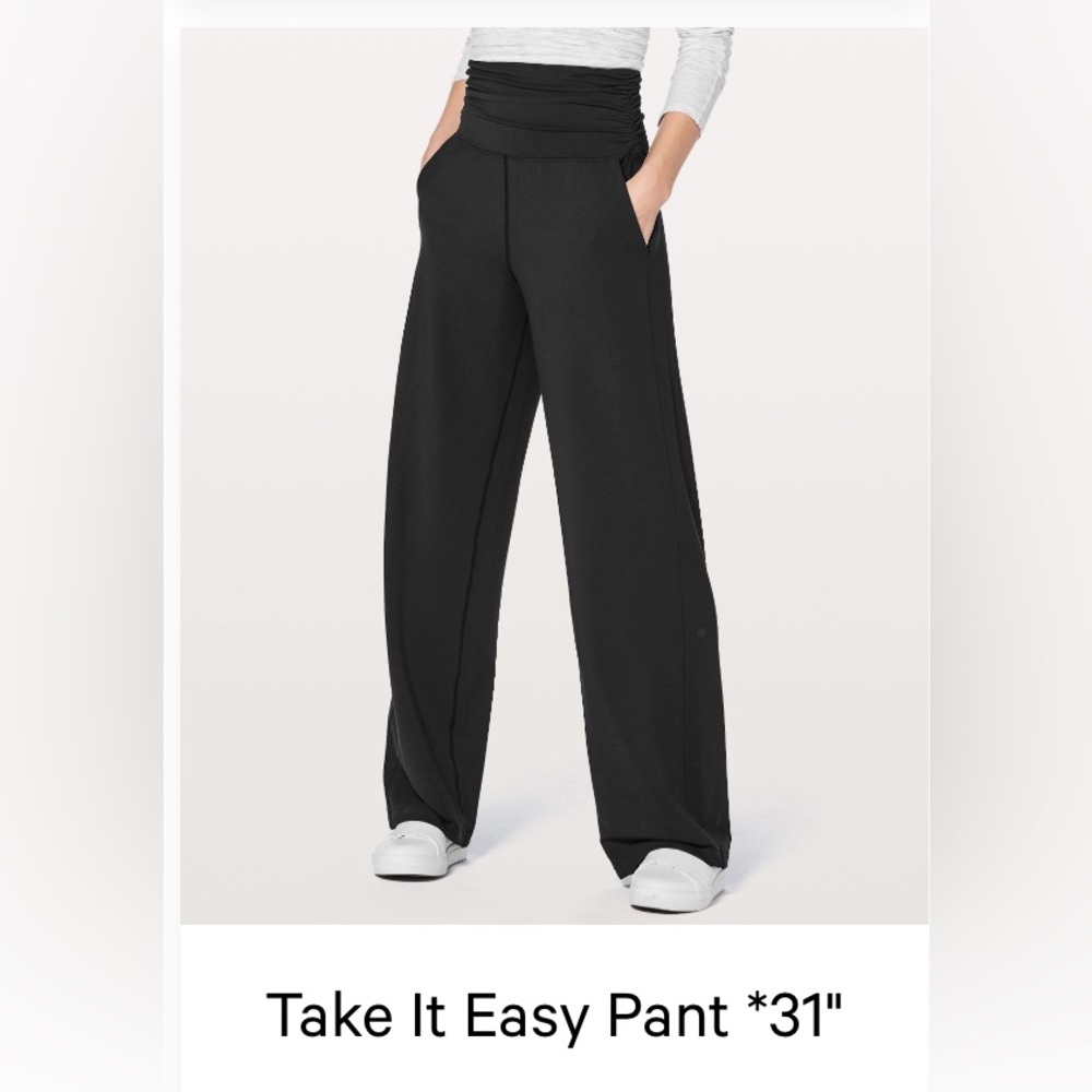 lululemon Take It Easy Pants 31” Size 6 Black